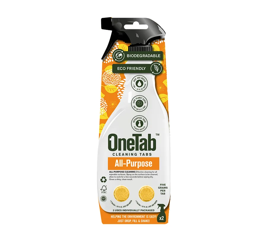OneTab USA All Purpose Cleaner cleaning tablet, front of pack