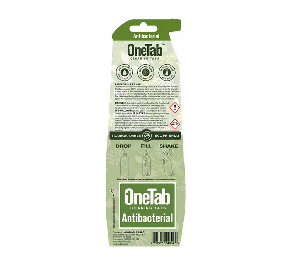OneTab USA Antibacterial Cleaner, Back