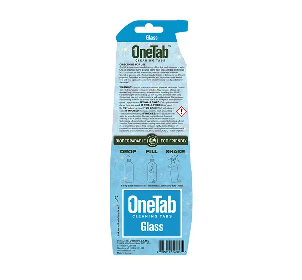 OneTab USA Glass Cleaner, Back