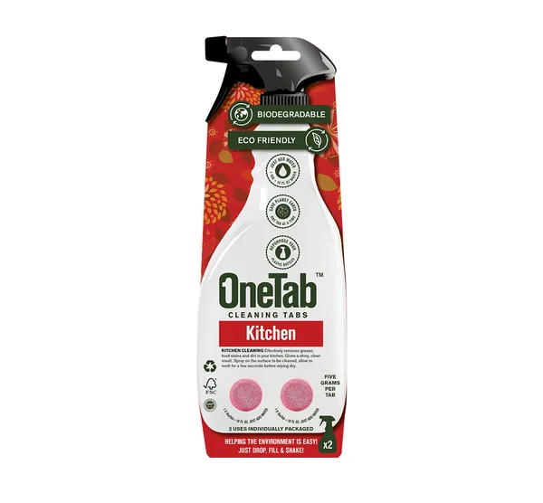 OneTab USA Kitchen Cleaner cleaning tablet, front of pack